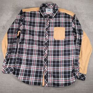 Jordan Craig Legacy Edition Flannel Shirt Black Red Leather Mens Size 2XL XXL